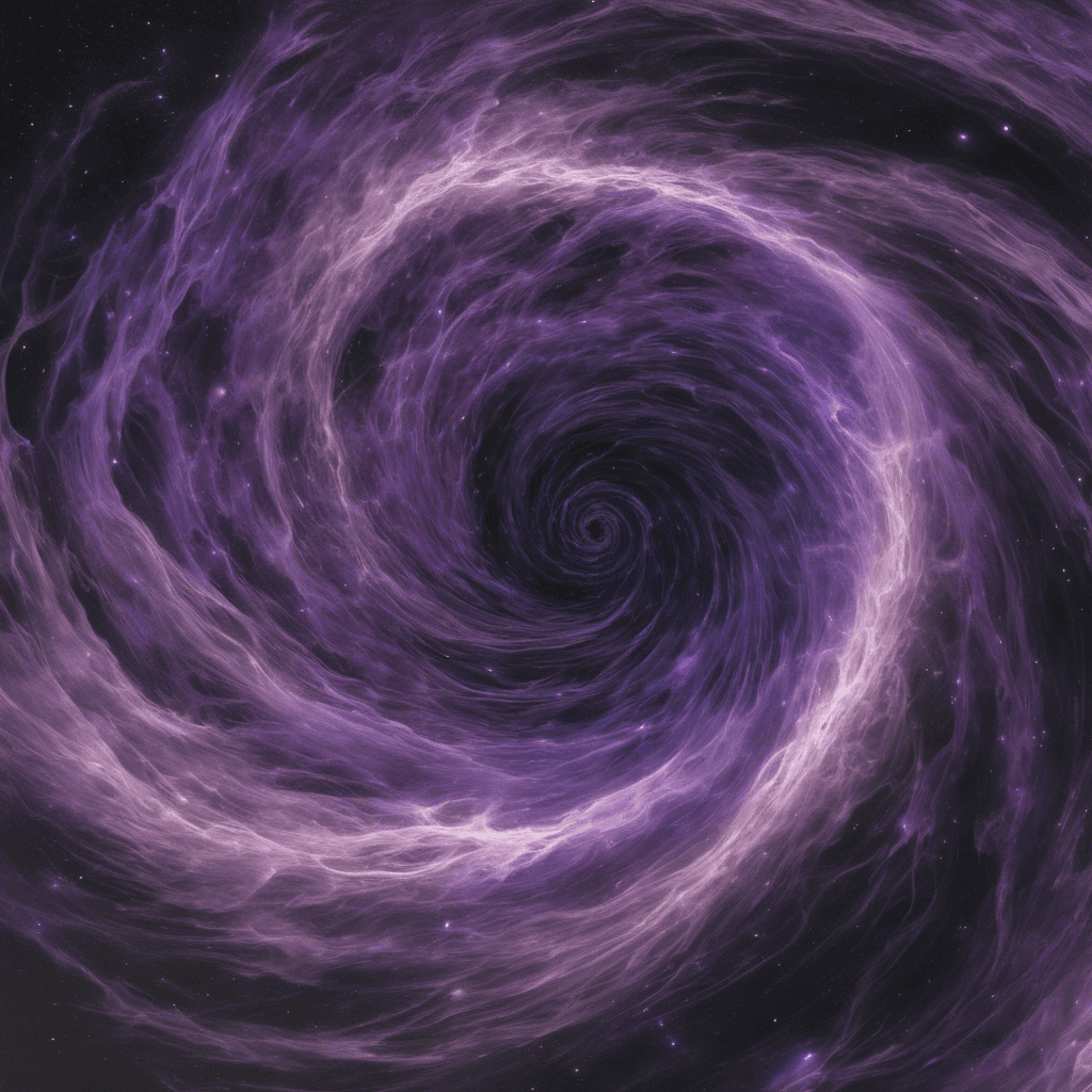 A swirling mass of dark energy with pulsating violet hues, tendrils of shadow extending from its core. Its form is amorphous, shifting between a ghastly, long-limbed creature and a volatile vortex of raw stellar power.