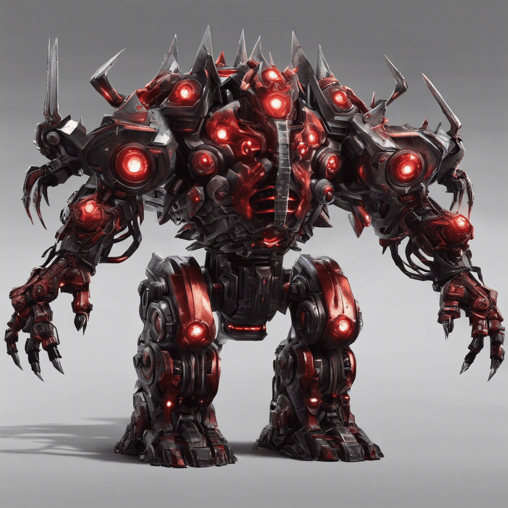 The Mechanized Behemoth is a towering metallic monstrosity, covered in advanced armor plating and armed with an array of devastating energy weapons. Its glowing red eyes lock onto its targets with deadly precision, ready to unleash destruction upon any who dare to challenge it.