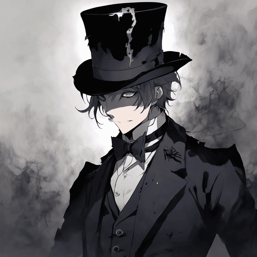 A shadowy figure clad in a tattered but once elegant butler's uniform, with hollow eyes that glow with a faint spectral light and hands that end in wisps of dark mist.