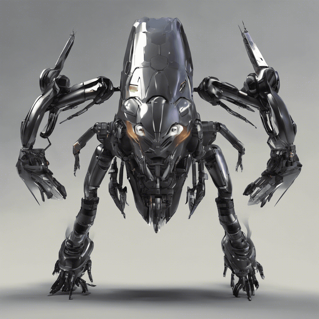 A sleek, hovering drone with multiple appendages, each equipped with various tools and weapons. Its body is armored in polished chrome, and it emits a low, menacing hum.