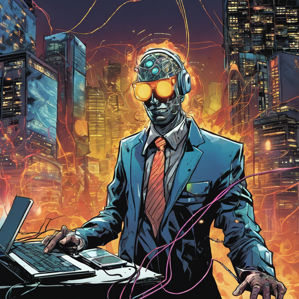 The Cyber Terrorist is a hacker with the ability to control and manipulate technology at will. Dressed in a suit adorned with blinking lights and wires, they wield a powerful electromagnetic pulse that can disrupt electronic devices and unleash havoc in the city.